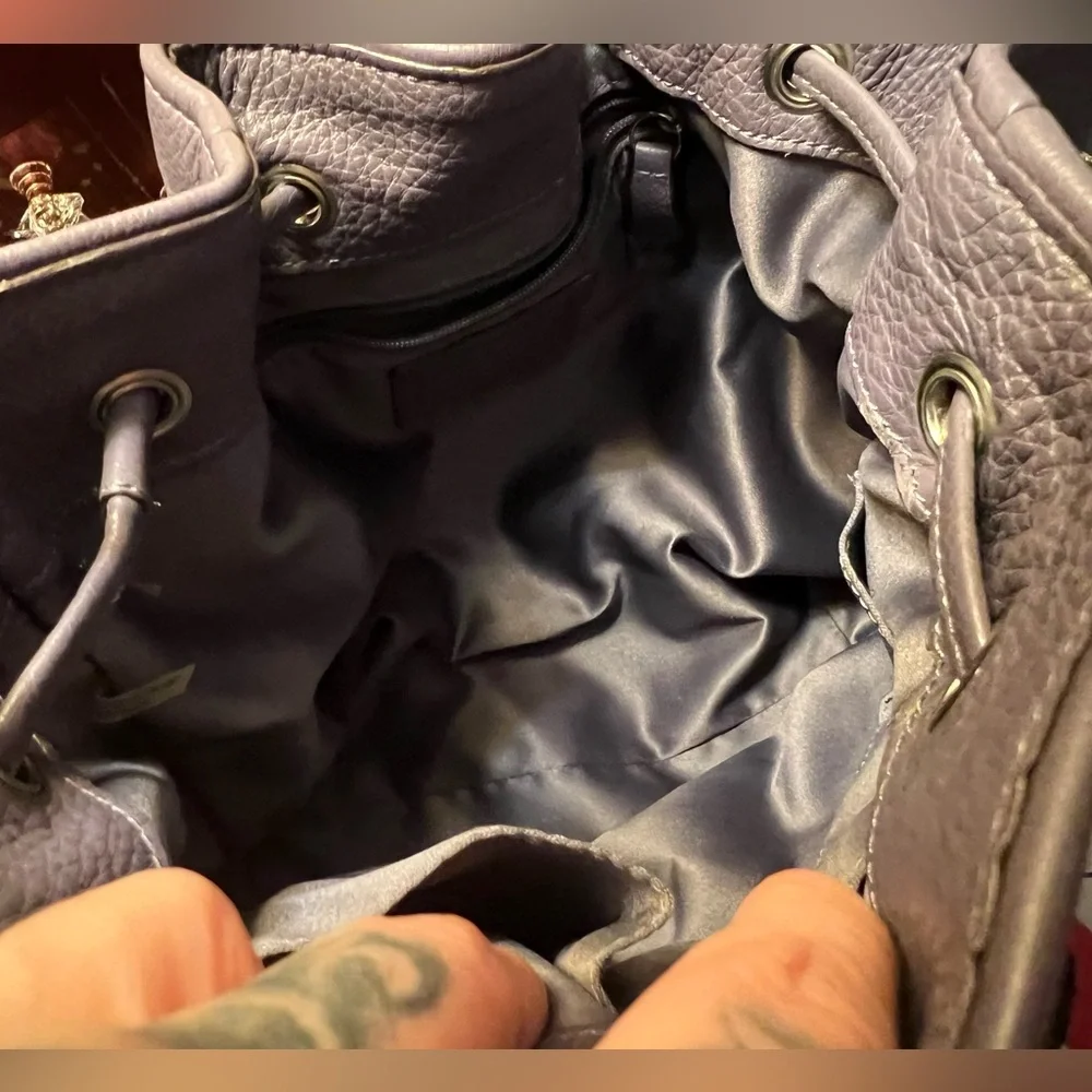 Coach 2013 Avery Purple Gray Leather Bucket Crossbody Bag